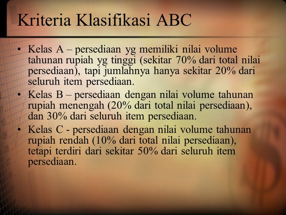 Kriteria Klasifikasi ABC
