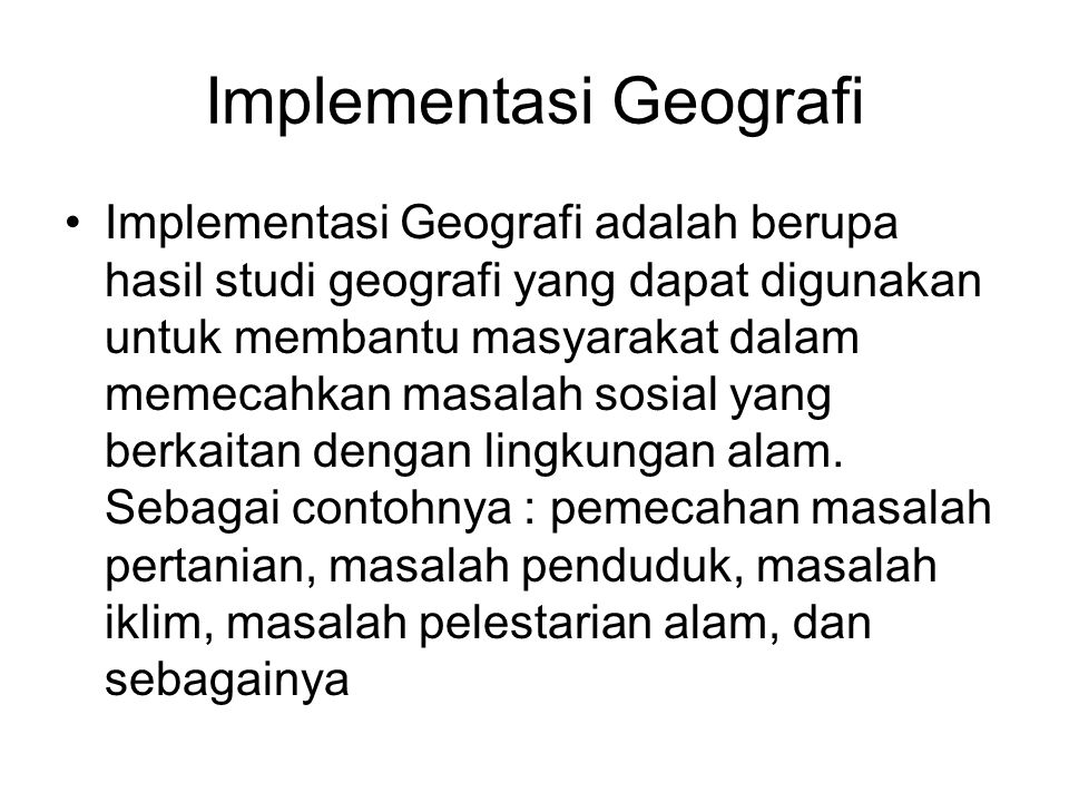 Implementasi Geografi