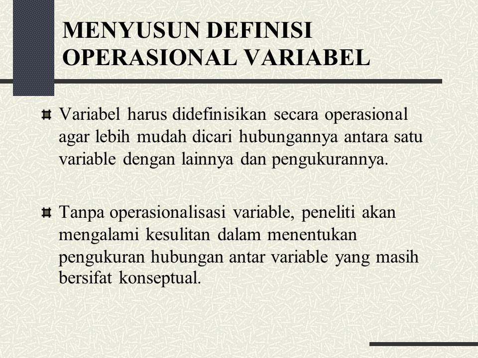 Contoh definisi operasional variabel