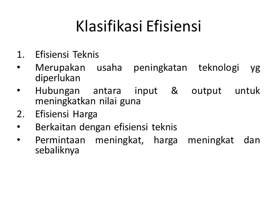 Klasifikasi Efisiensi