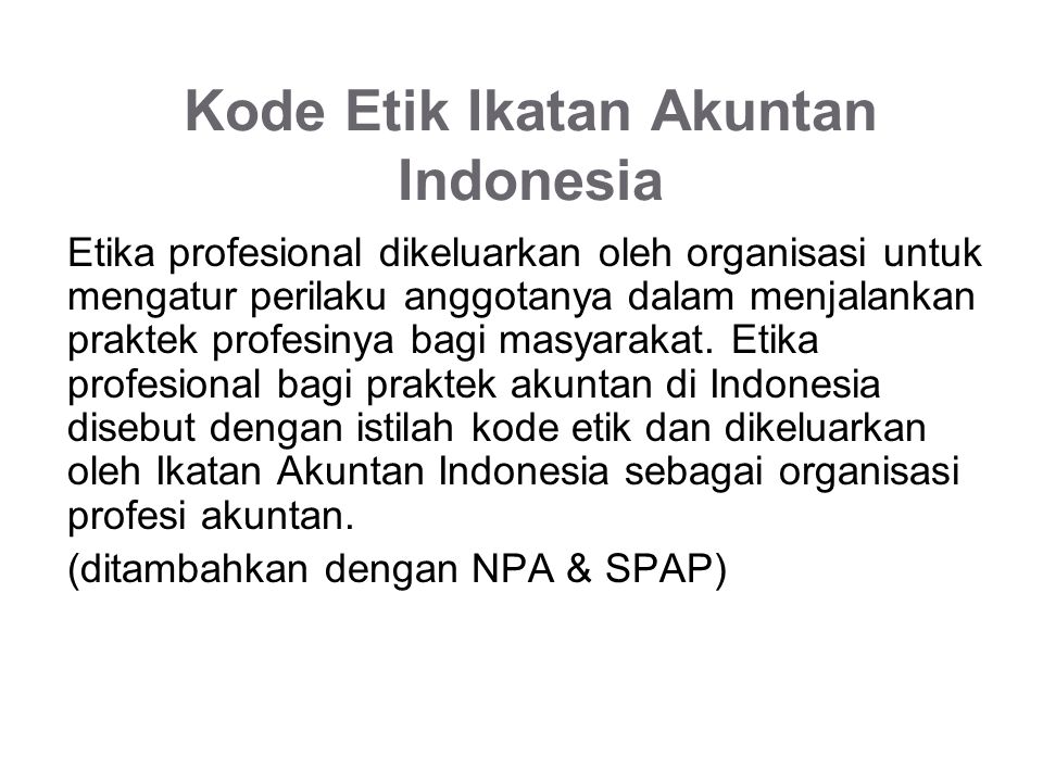 Kode Etik Ikatan Akuntan Indonesia