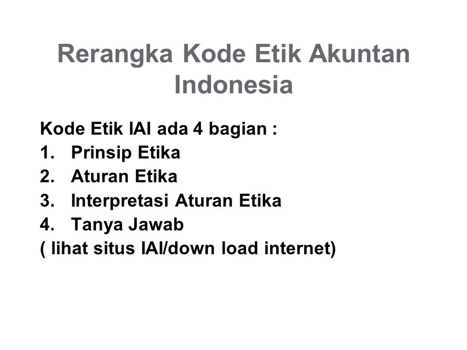 Rerangka Kode Etik Akuntan Indonesia