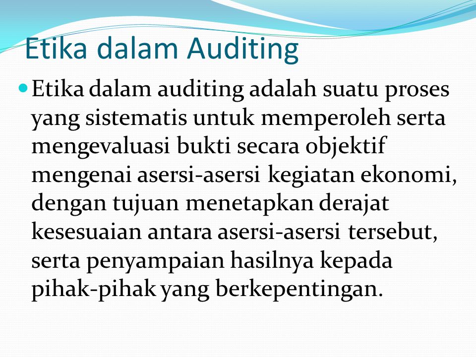 Etika dalam Auditing