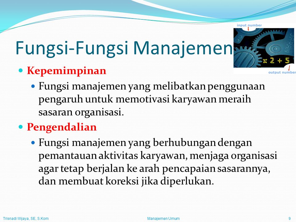 Fungsi-Fungsi Manajemen