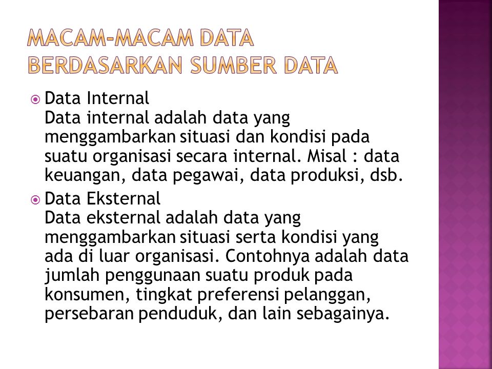 Macam-Macam Data Berdasarkan Sumber Data