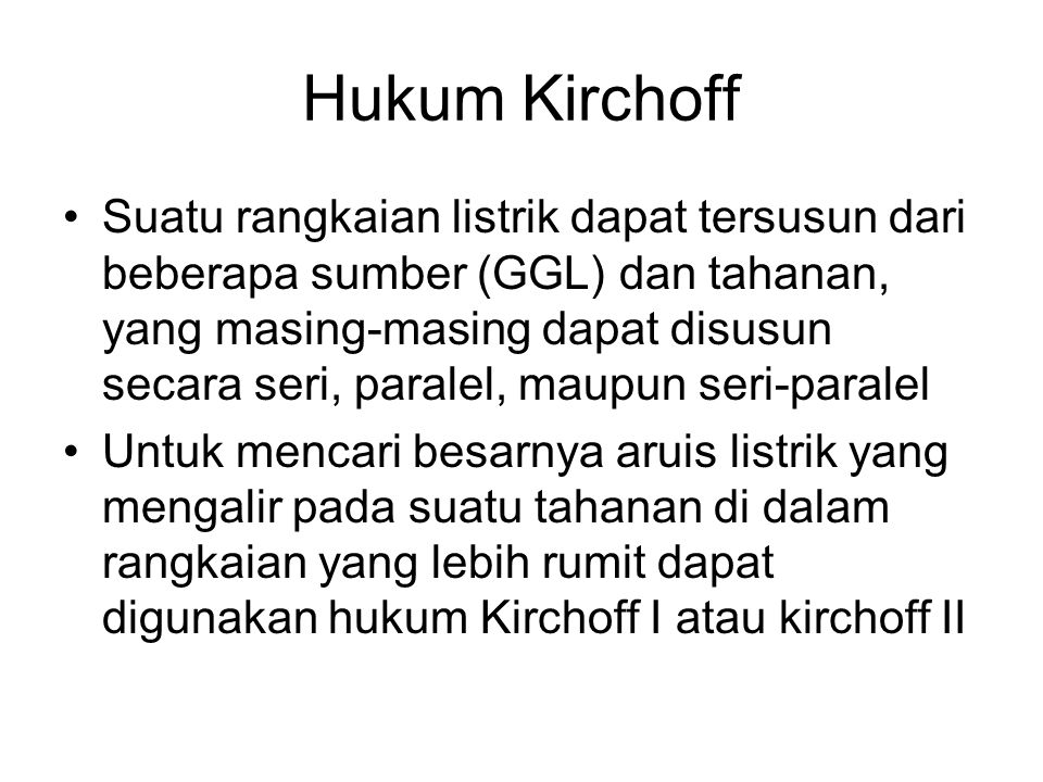 Hukum Kirchoff