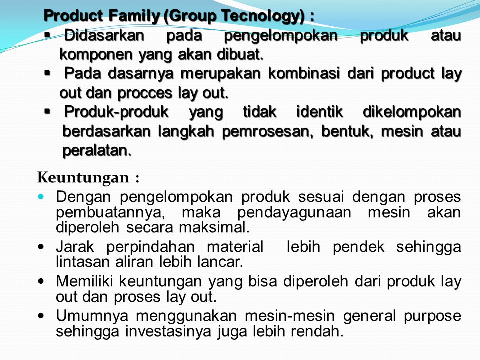 Product Family (Group Tecnology) :