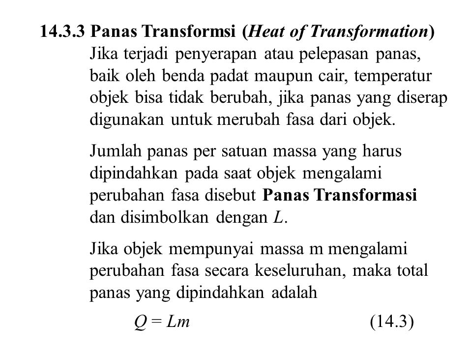 Panas Transformsi (Heat of Transformation)