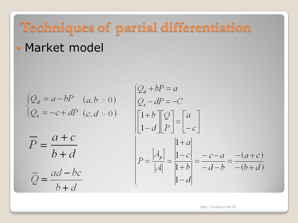 Techniques of partial differentiation