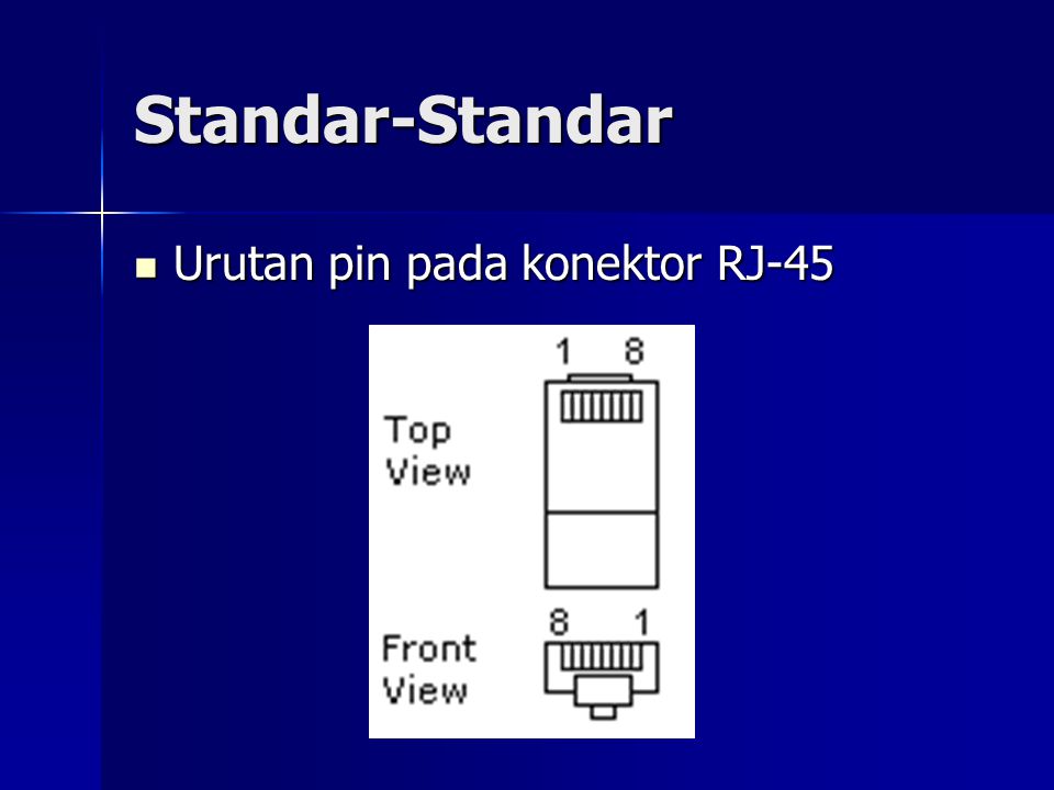Standar-Standar Urutan pin pada konektor RJ-45