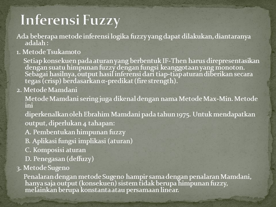 Inferensi Fuzzy
