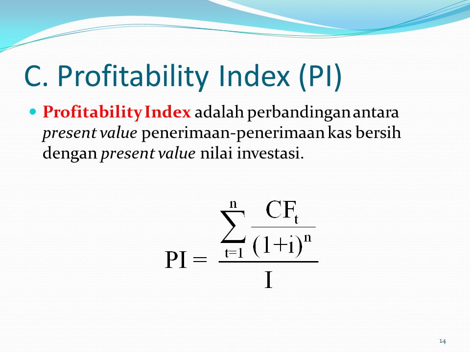 Contoh Perhitungan Profitability Index - Data Dikdasmen