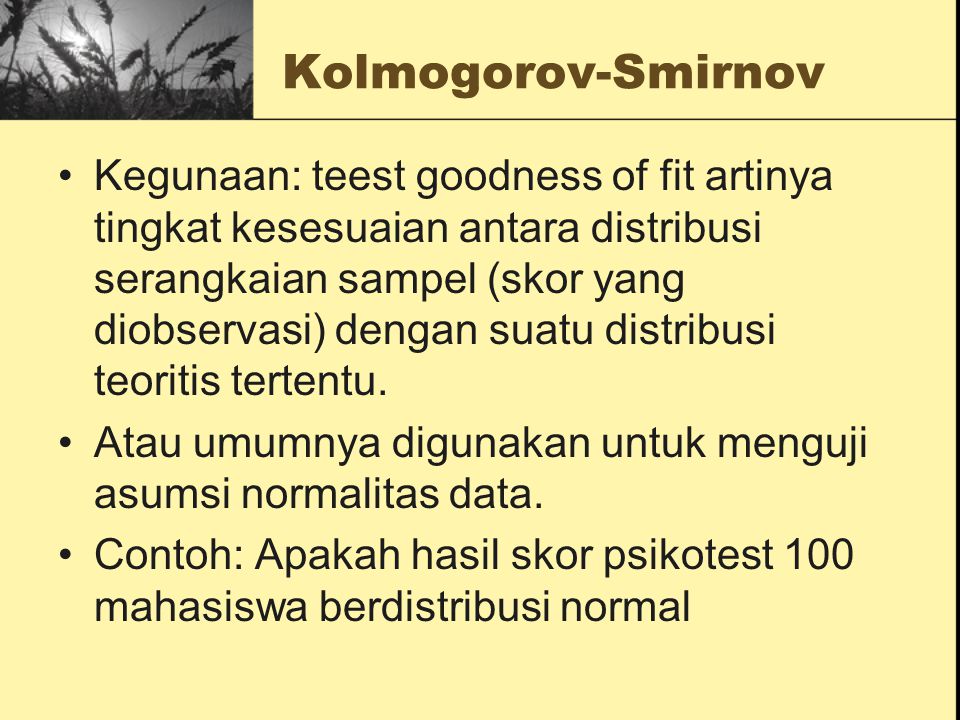 Kolmogorov-Smirnov