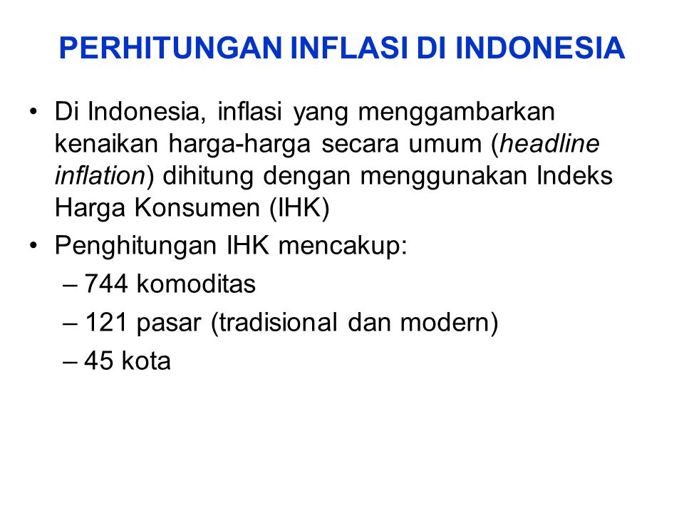 PERHITUNGAN INFLASI DI INDONESIA
