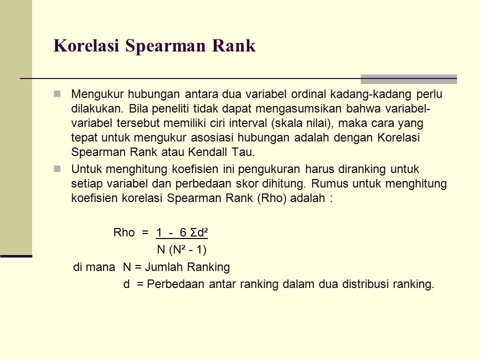 Korelasi Spearman Rank