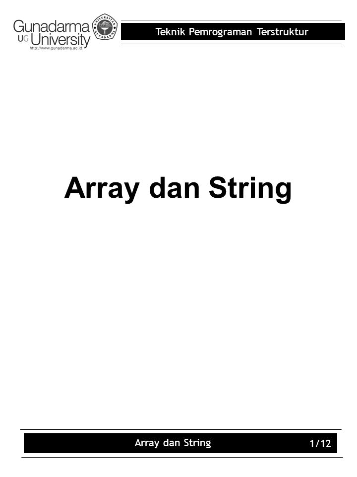 Array dan String Array dan String