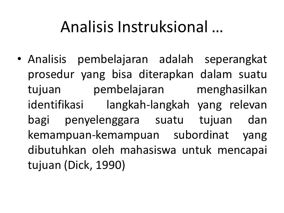 Analisis Instruksional - Ppt Download