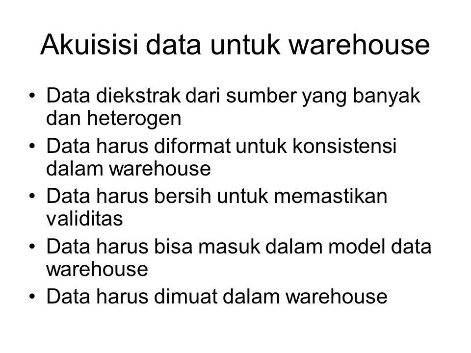 Akuisisi data untuk warehouse
