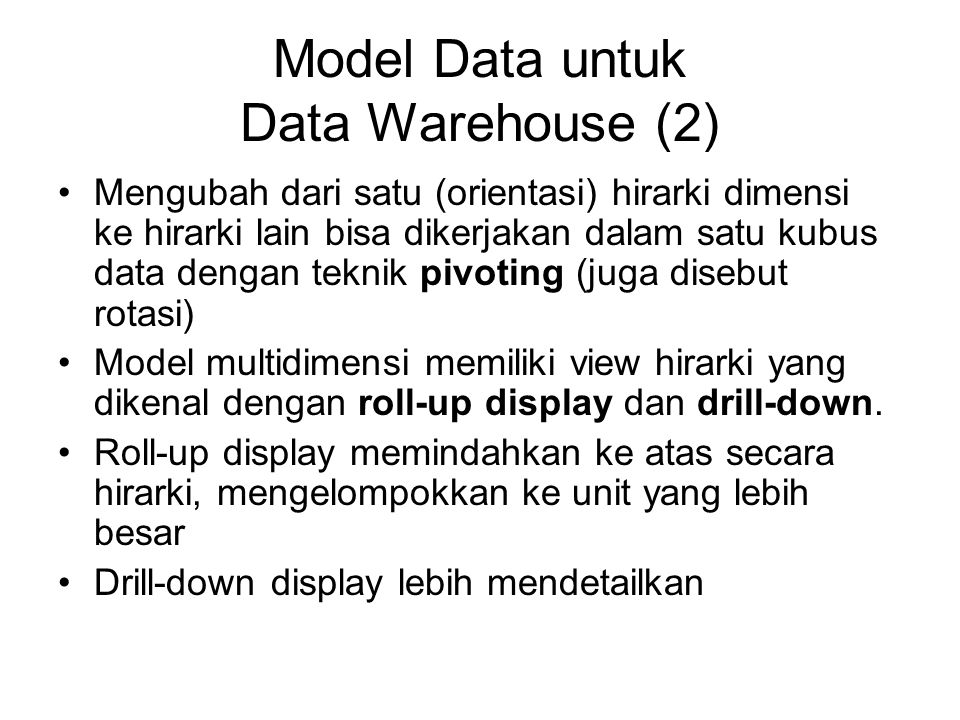Model Data untuk Data Warehouse (2)