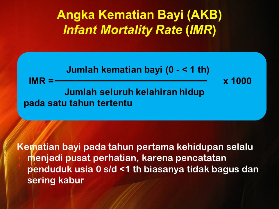 Angka Kematian Bayi (AKB) Infant Mortality Rate (IMR)