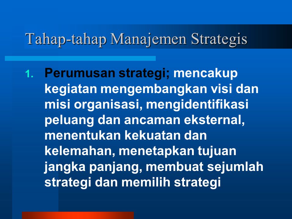 Tahap-tahap Manajemen Strategis