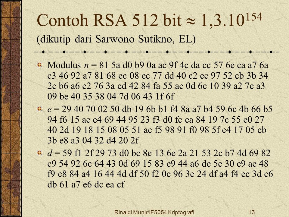 Bahan Kuliah ke-16 IF5054 Kriptografi - ppt download