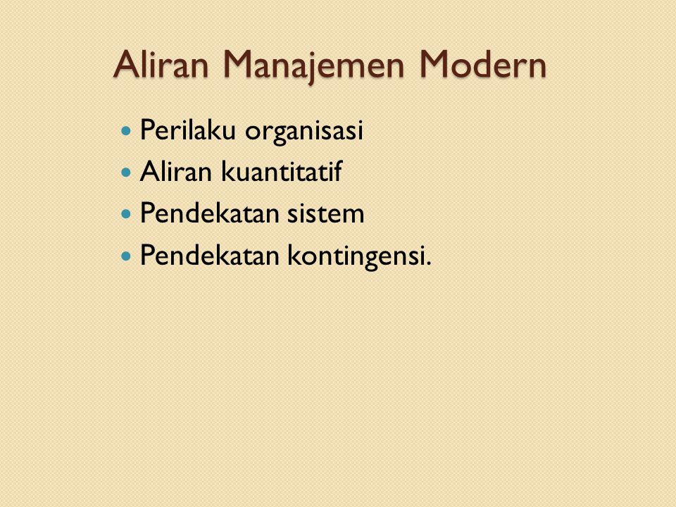 Aliran Manajemen Modern