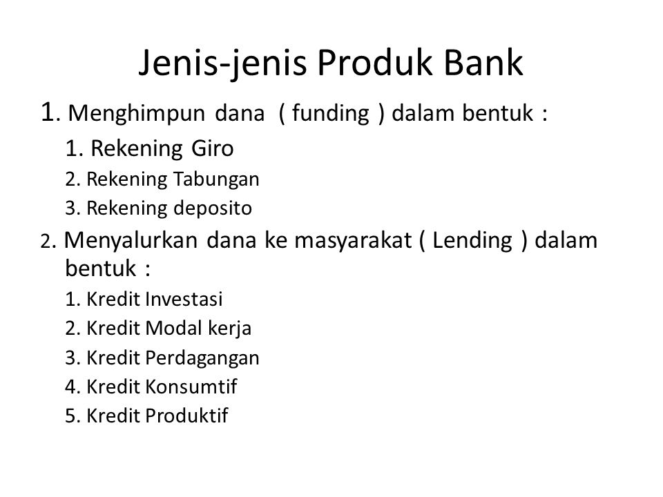 Jenis-jenis Produk Bank