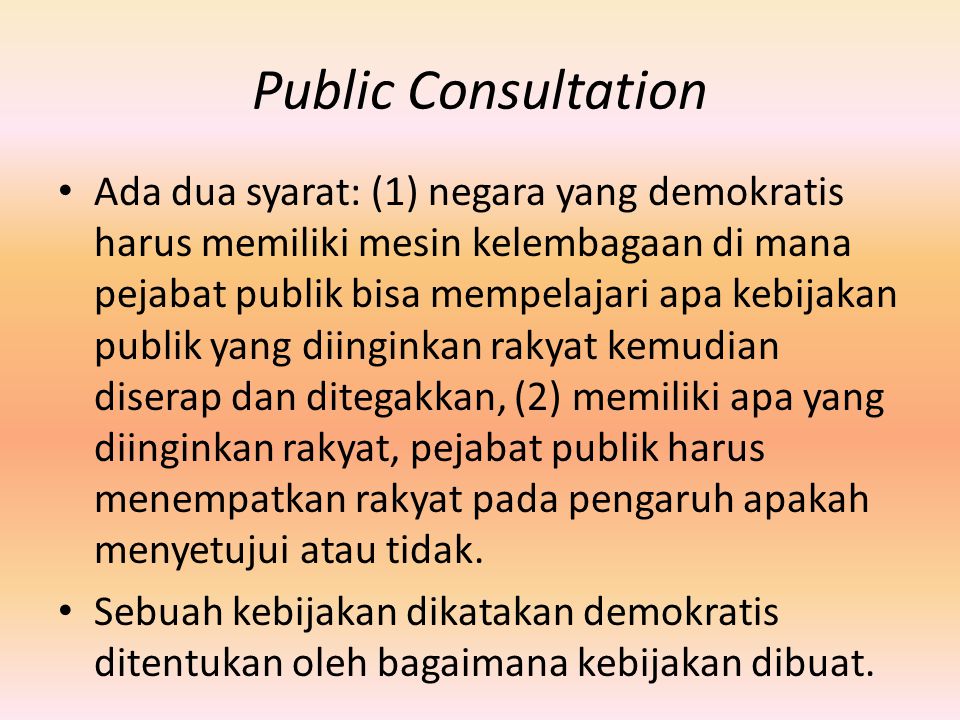 Public Consultation