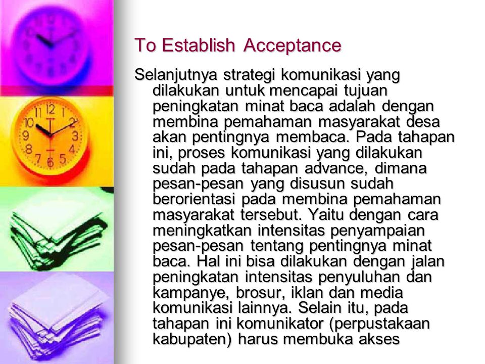 To Establish Acceptance