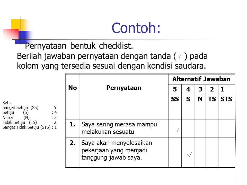 14 Contoh Angket Skala Likert