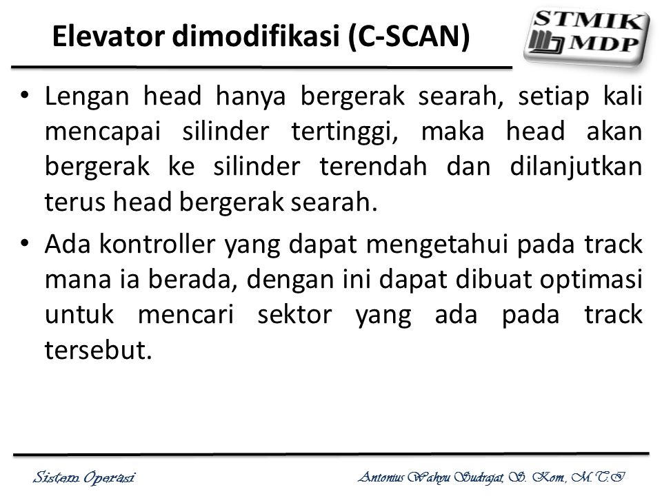 Elevator dimodifikasi (C-SCAN)