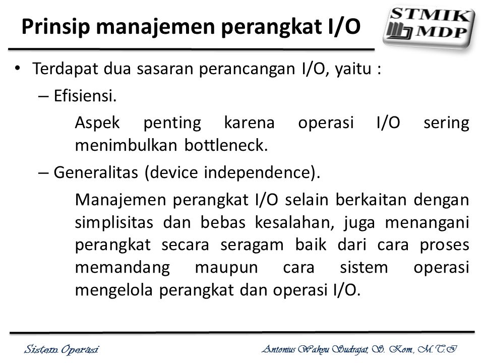 Prinsip manajemen perangkat I/O