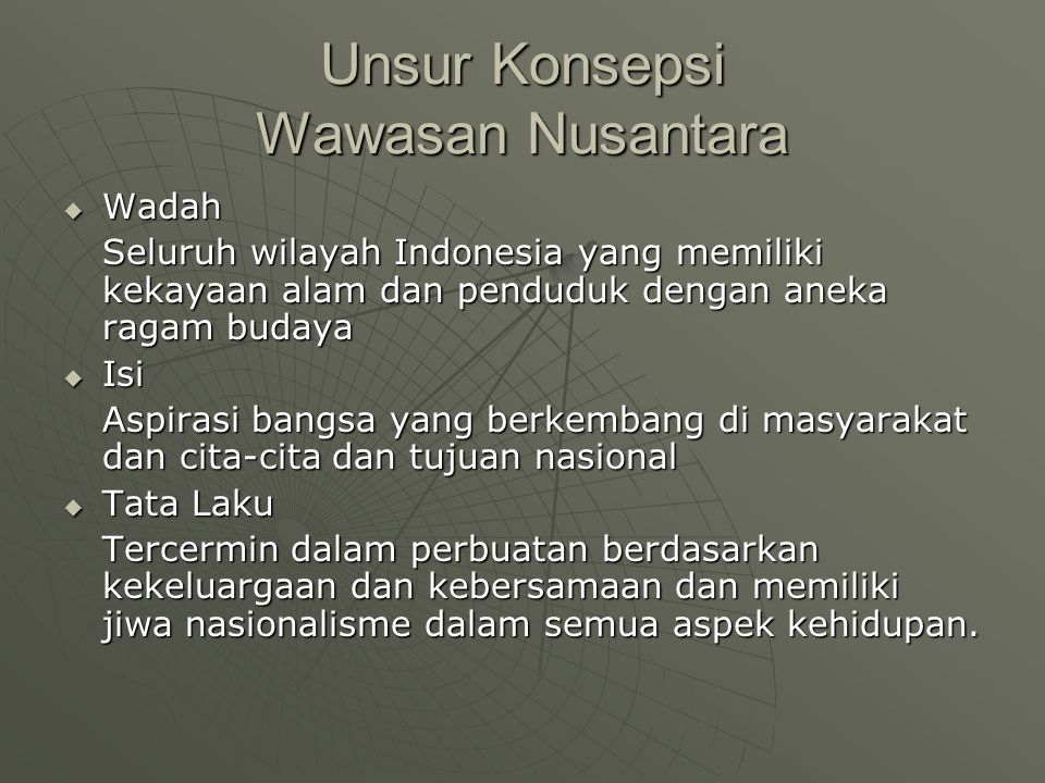 Unsur Konsepsi Wawasan Nusantara