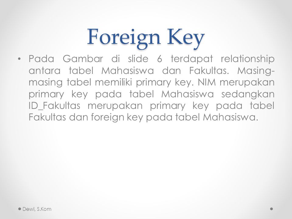 Foreign Key