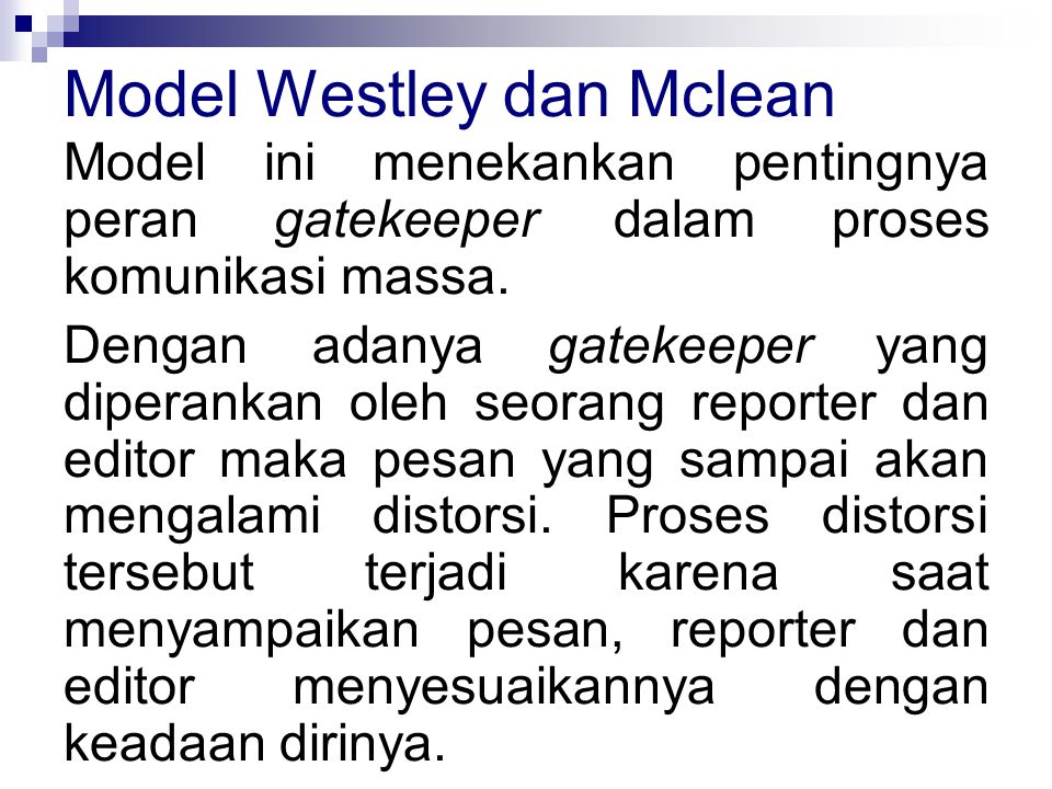 Model Westley dan Mclean