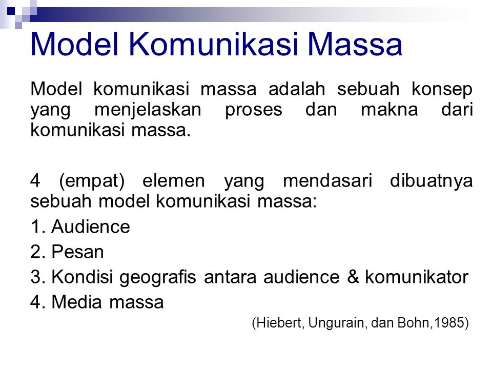 Model Komunikasi Massa