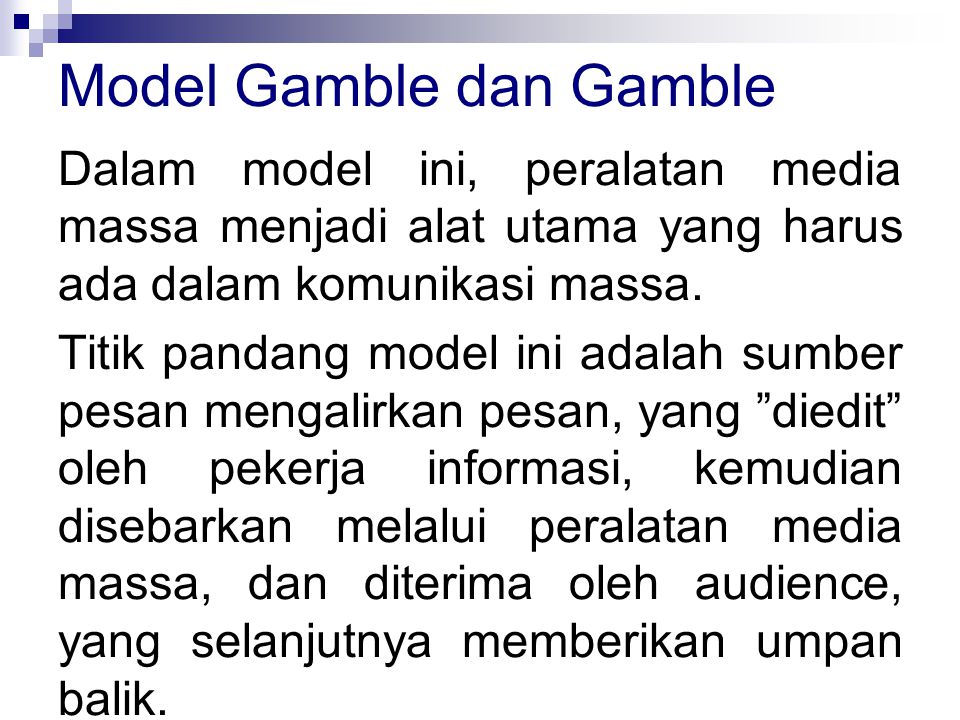 Model Gamble dan Gamble