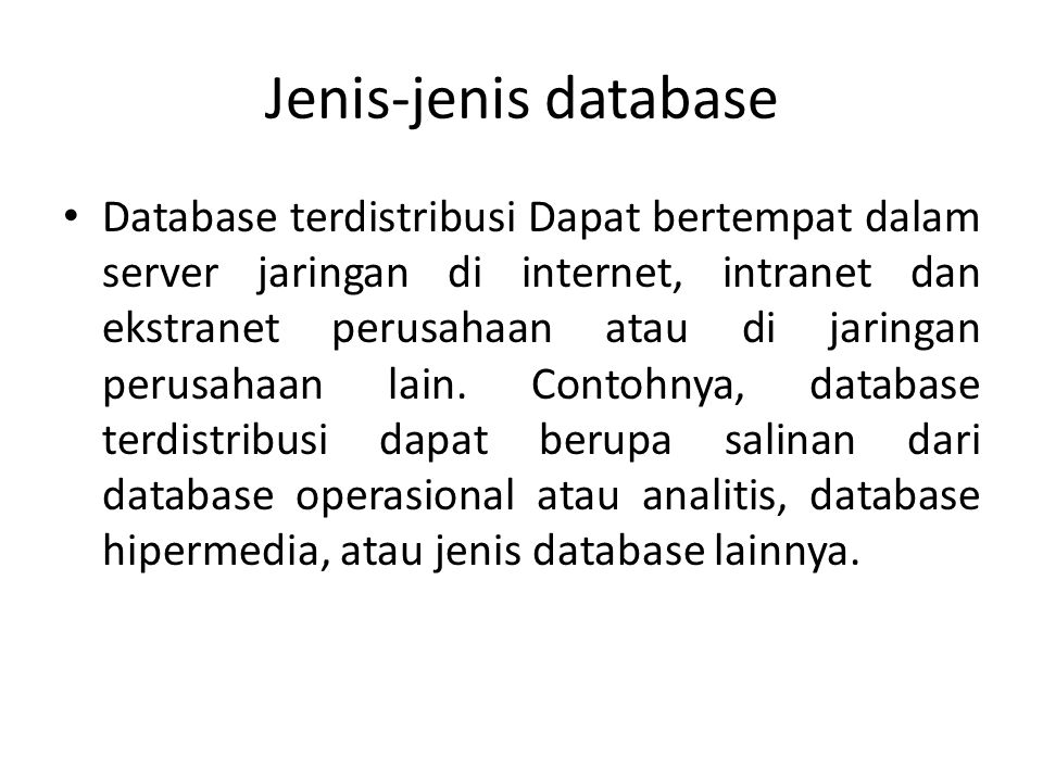 Jenis-jenis database