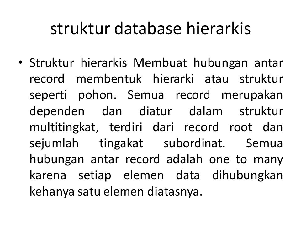 struktur database hierarkis