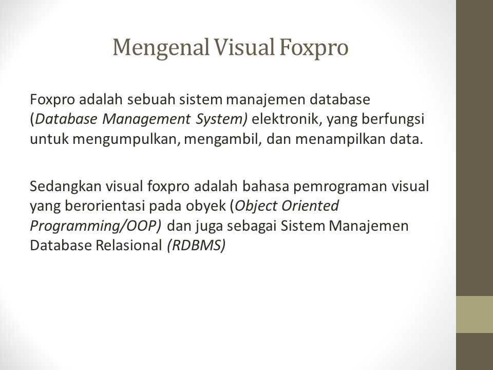 Mengenal Visual Foxpro
