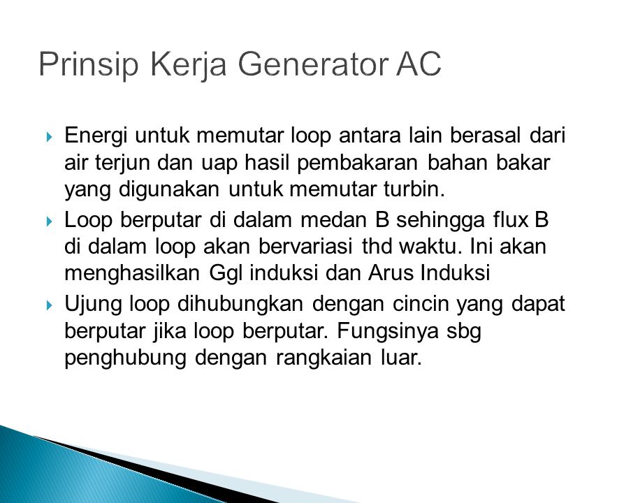 Prinsip Kerja Generator AC