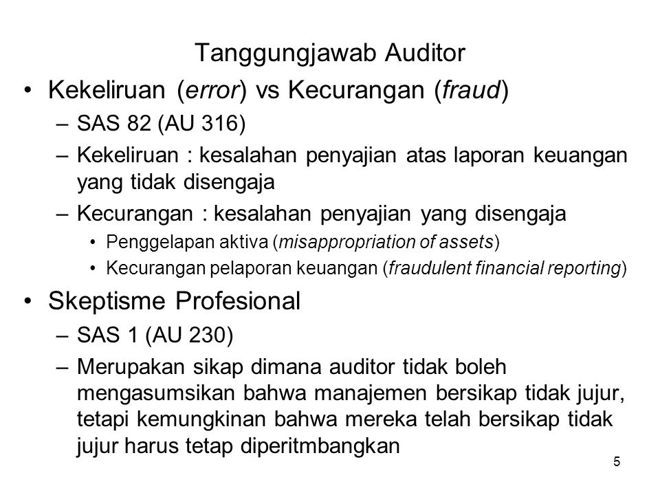 Tanggungjawab Auditor