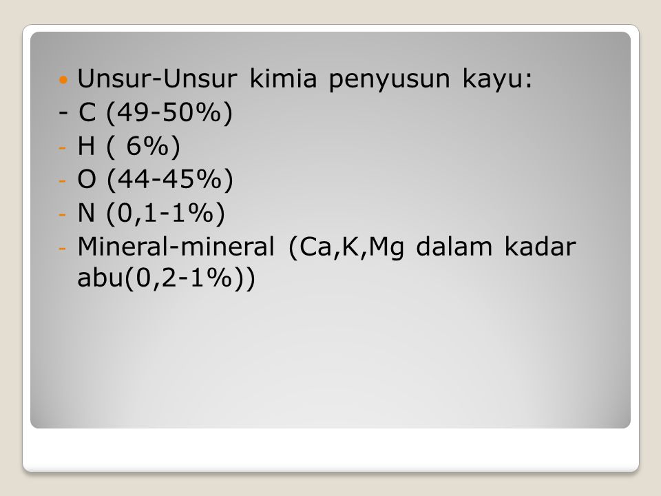 Sifat Kimia Kayu