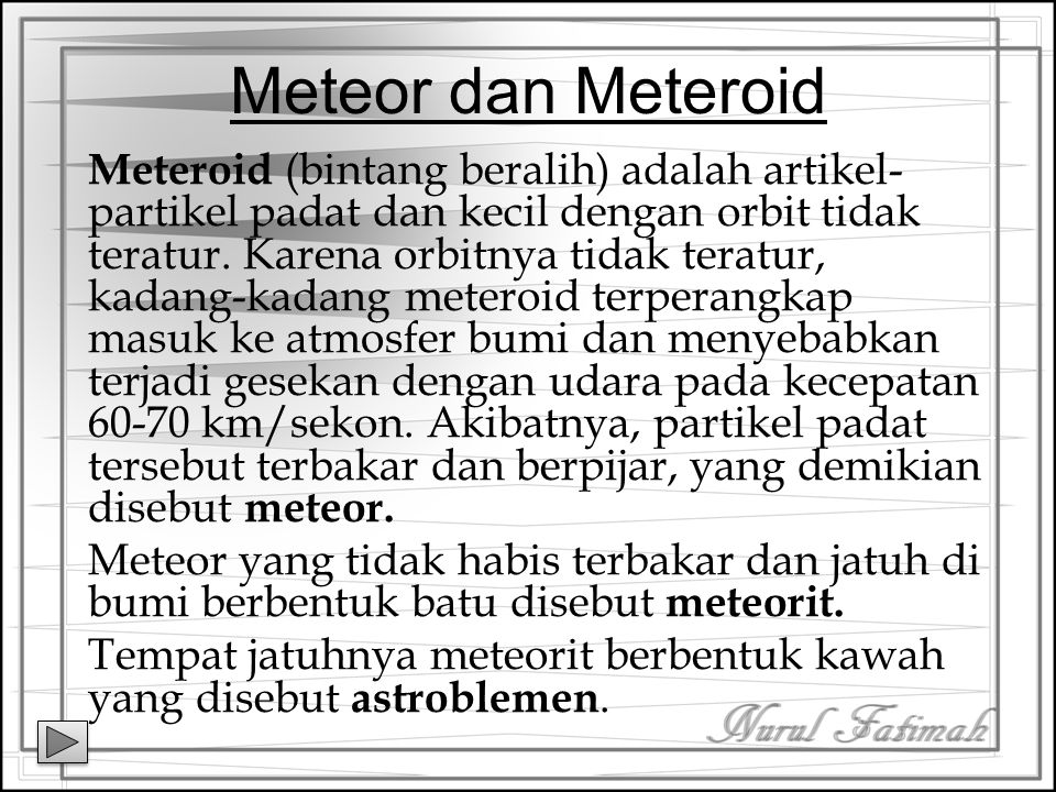 Meteor dan Meteroid