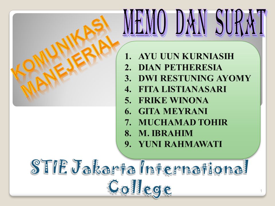 KOMUNIKASI MANEJERIAL STIE Jakarta International College