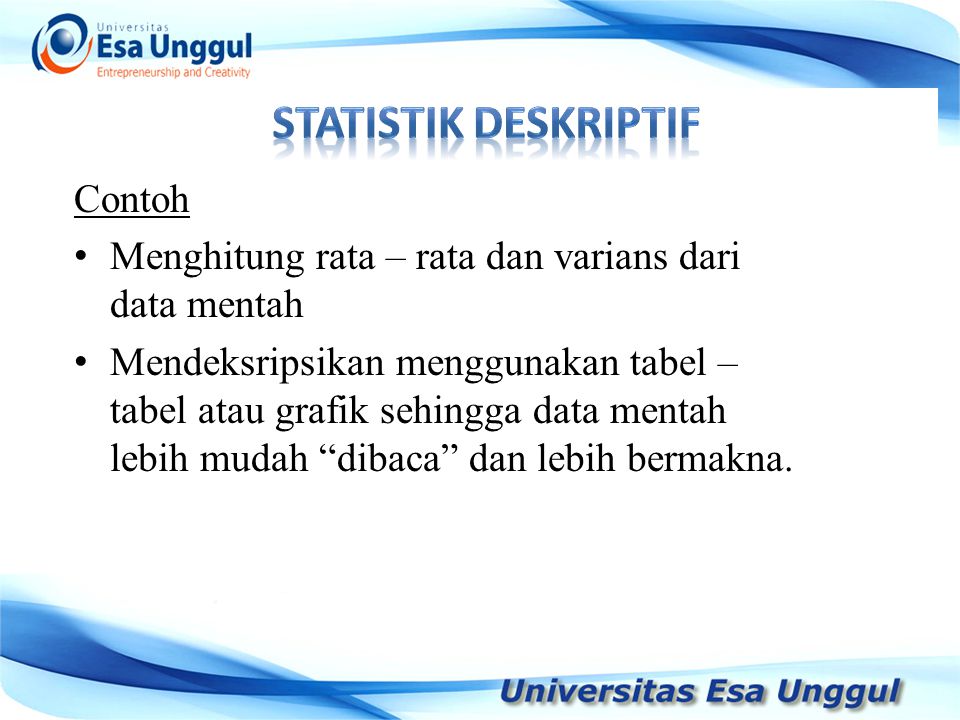 Statistik deskriptif Contoh