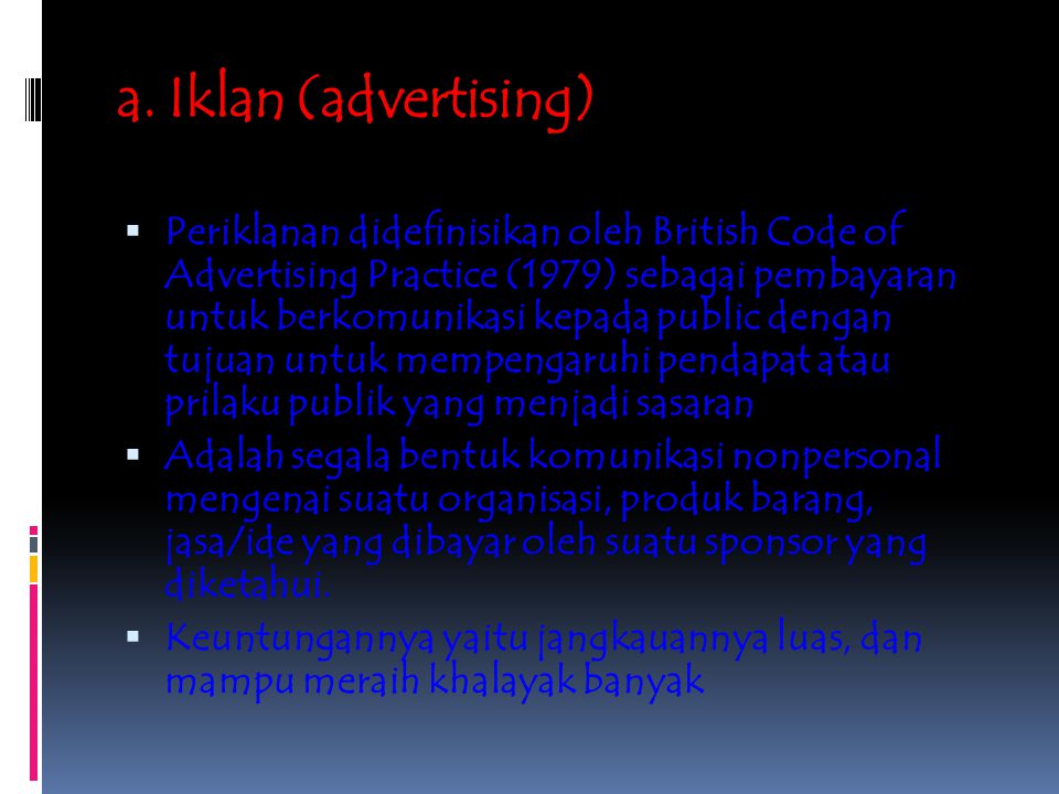 a. Iklan (advertising)