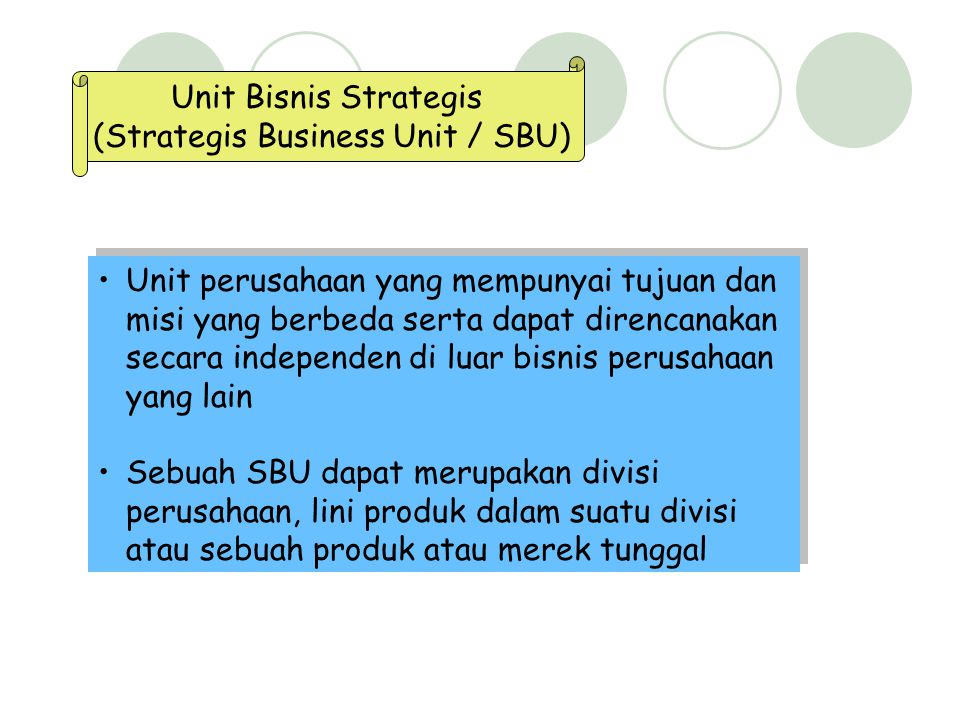 (Strategis Business Unit / SBU)