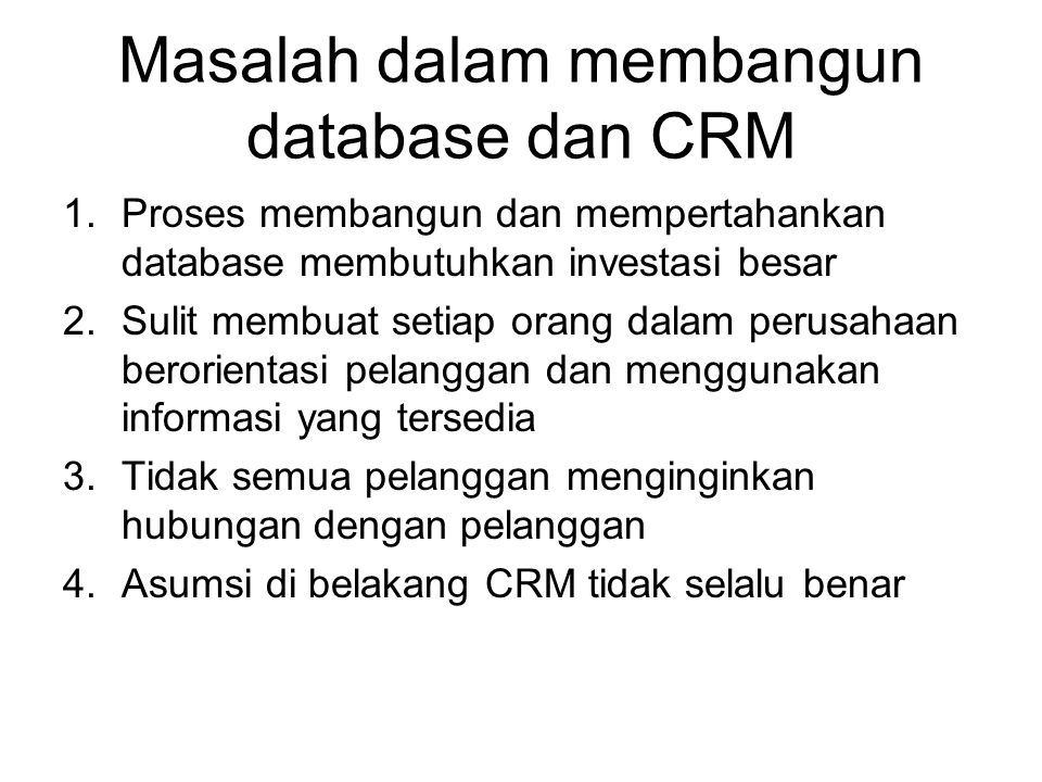 Masalah dalam membangun database dan CRM